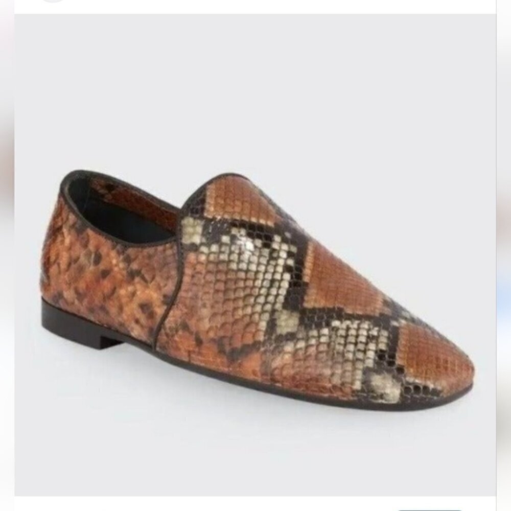 AQUATALIA | Revy Soft Nappa Flats Snakeskin Print Loafers Sz 6.5